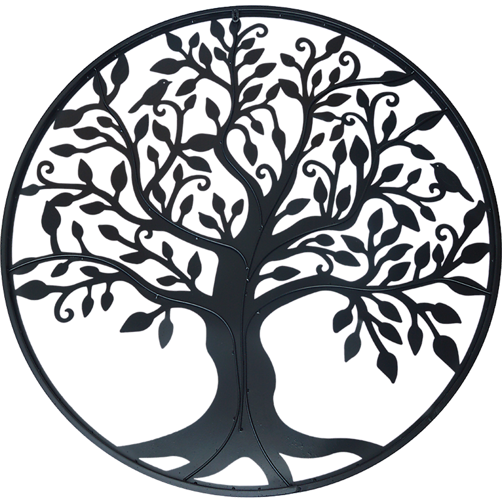 Black Tree of Life Wall Art Hanging Metal Iron Sculpture Garden 99cm Deals499