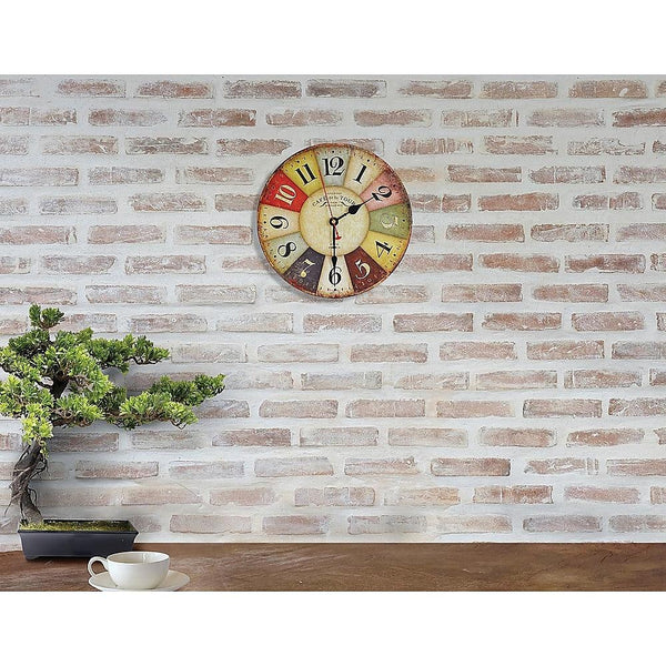 Large Colourful Wall Clock Kitchen  Office Retro Timepiece Deals499