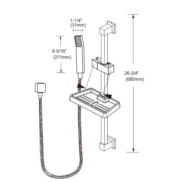 Hand Held Shower Rail Soap Dish Bathroom Set Deals499