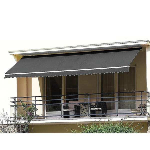 Outdoor Folding Arm Awning Retractable Sunshade Canopy Grey 5.0m x 2.5m Deals499