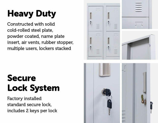 Standard locks 12 Door Locker for Office Gym - Light Grey Deals499