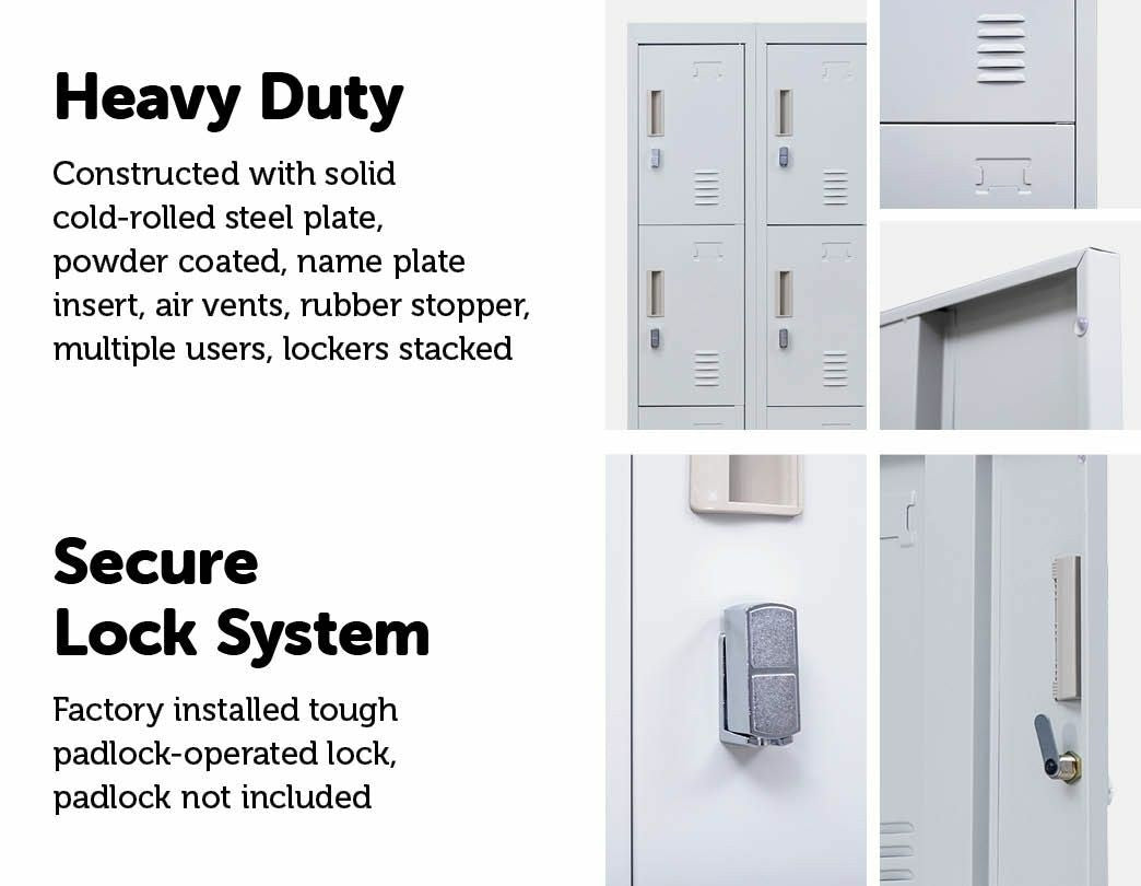 Padlock-operated lock 12 Door Locker for Office Gym - Light Grey Deals499