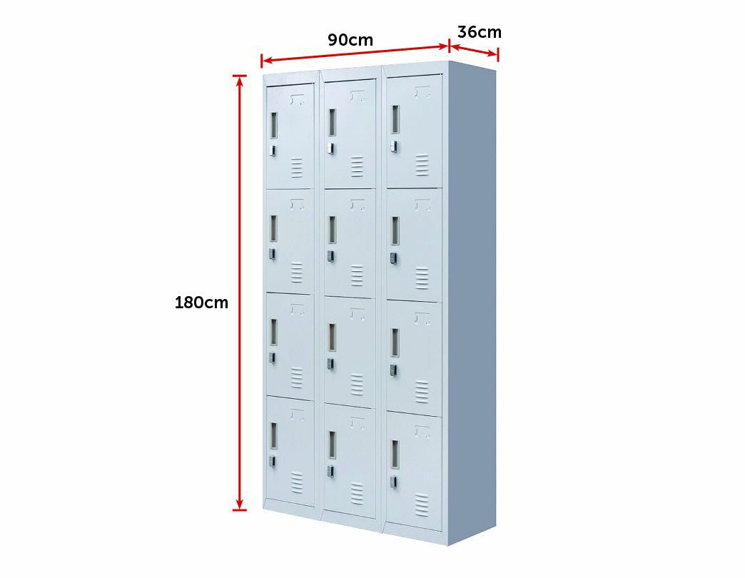 Padlock-operated lock 12 Door Locker for Office Gym - Light Grey Deals499