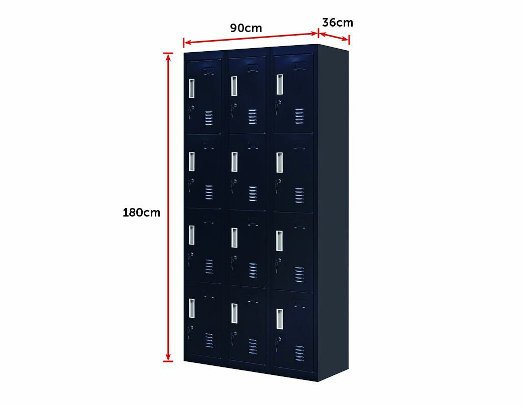 Standard locks 12 Door Locker for Office Gym - Black Deals499