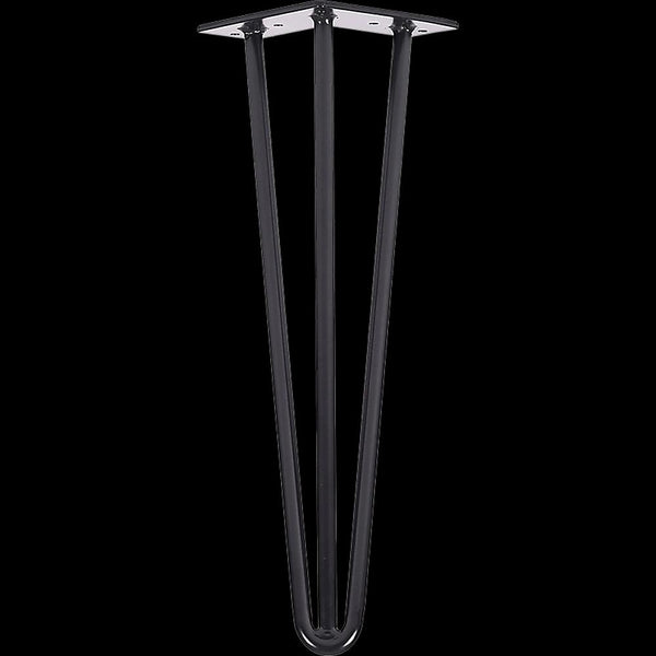 Set of 4 Industrial 3 - Rod Retro Hairpin Table Legs 12mm Steel Bench Desk - 41cm Black Deals499