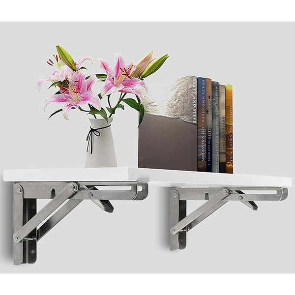 2x 20" Stainless Steel Folding Table Bracket Shelf Bench 50kg Load Heavy Duty Deals499