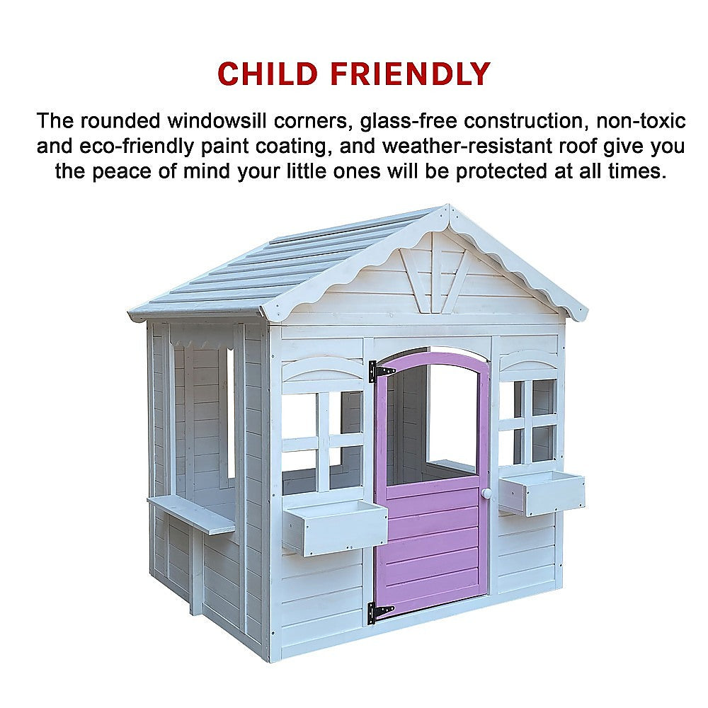 Cubby House Kids Wooden Outdoor Playhouse Cottage Play Children Timber Deals499