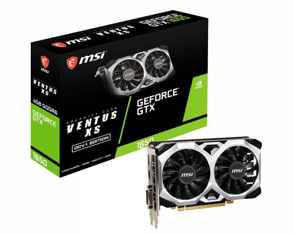 MSI nVidia GeForce GTX 1650 D6 VENTUS XS OCV1 1620 MHz / 12 Gbps GDDR6 7680x4320 1Xdo1.4 1xHDMI 2.0b PCIE x16 3.0 MSI