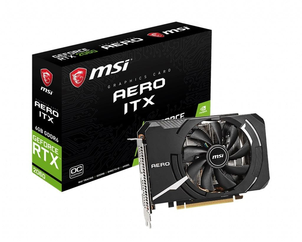 MSI GeForce RTX 2060 AERO ITX 6G OC GDDR6 PCIe 3.0 7680x4320 4xDIsplays G-Sync VR 1710 MHz (LS) MSI