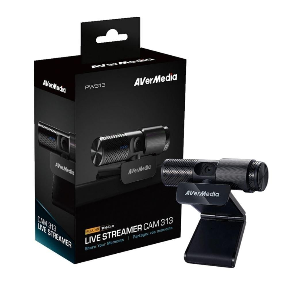 AVerMedia CAM 313 Live Streamer, Full HD 1080p @ 30fps, 2 Microphones, Privacy Shutter, 1/2.7' CMOS Sensor, Swivel, RECentral 4. Tripod. Retail Pack AVERMEDIA