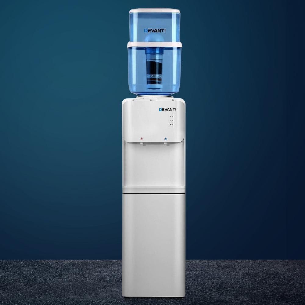 Devanti 22L Water Cooler Dispenser Top Loading Hot Cold Taps Filter Purifier Bottle Deals499