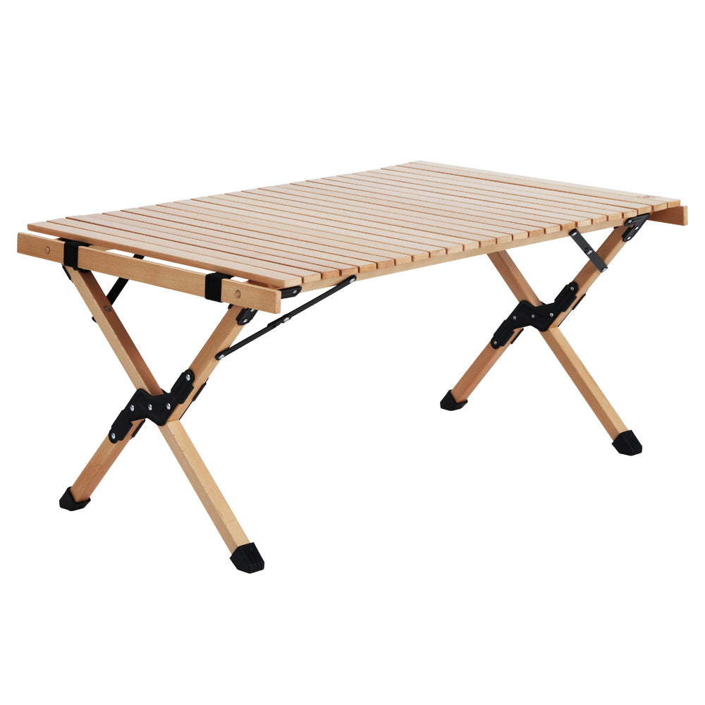 Gardeon Outdoor Furniture Wooden Egg Roll Picnic Table Camping Desk 90CM Deals499