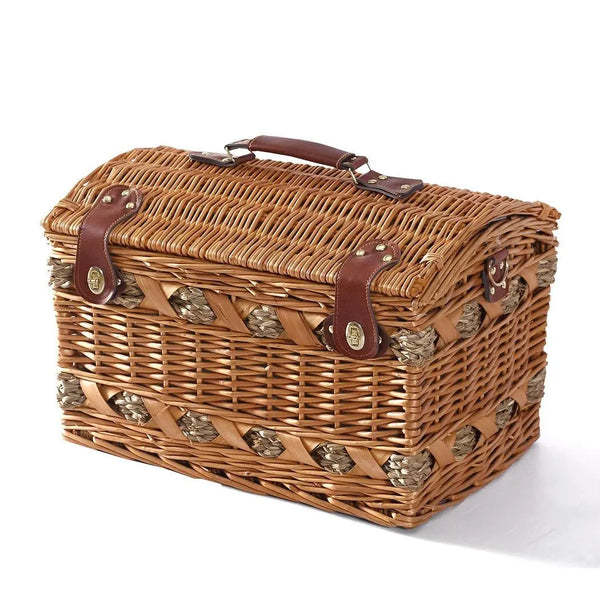 Wicker 4 Person Picnic Basket Baskets Set Outdoor Blanket Deluxe Gift Storage Deals499