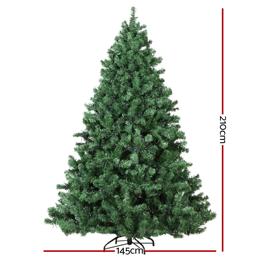 Jingle Jollys Christmas Tree 2.1M Xmas Tree with 3000 LED Lights Warm White Deals499