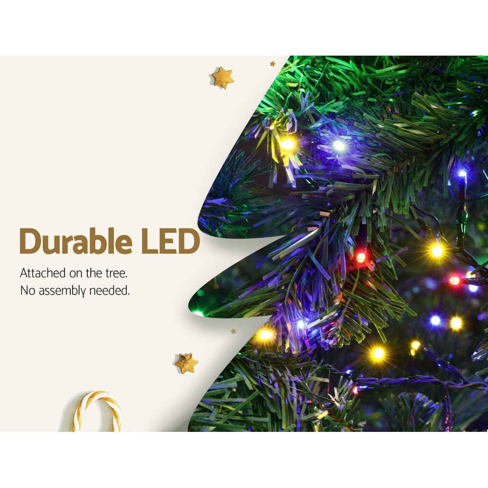 Jingle Jollys Christmas Tree 2.1M Xmas Tree with 2800 LED Lights Multi Colour Deals499