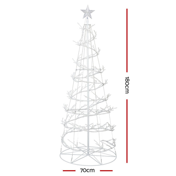 Jingle Jollys Christmas Tree 1.8M 320 LED Xmas Cold White Lights Optic Fibre Deals499