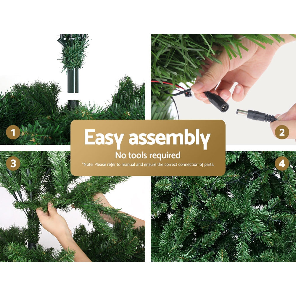 Jingle Jollys Christmas Tree 1.8M With 874 LED Lights Warm White Green Deals499