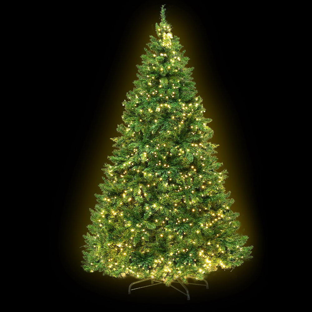 Jingle Jollys Christmas Tree 2.1M With 1134 LED Lights Warm White Green Deals499