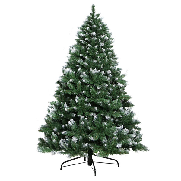 Jingle Jollys Christmas Tree 2.1M Xmas Trees Decorations Snowy Green 1000 Tips Deals499