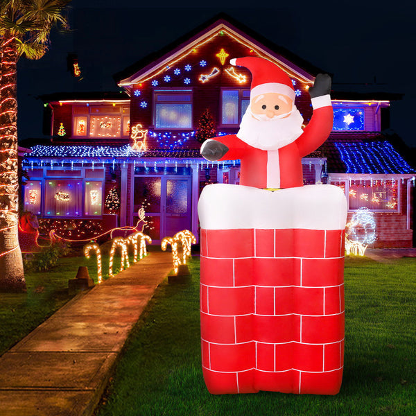 Jingle Jollys 1.8M Christmas Inflatable Archway with Santa Xmas Decor LED Deals499