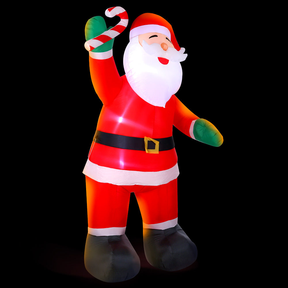 Jingle Jollys 3M Christmas Inflatable Santa Xmas Outdoor Decorations LED Lights Deals499