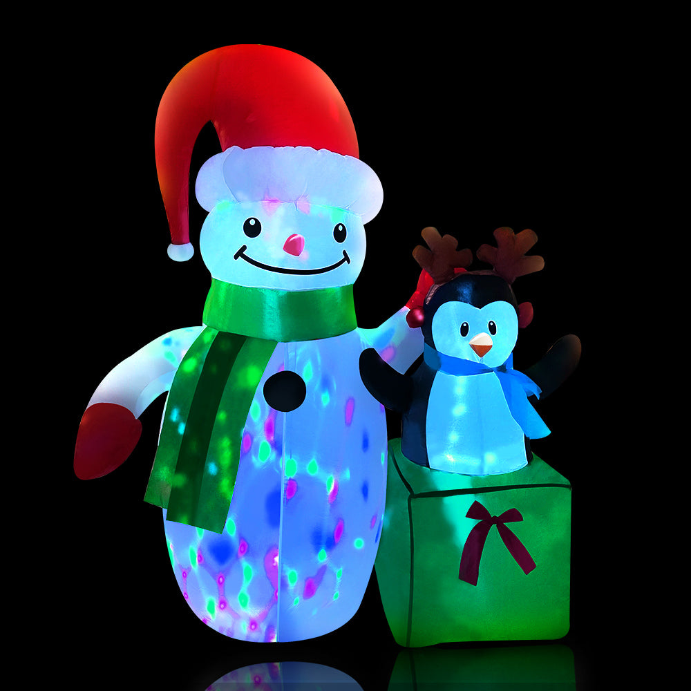 Jingle Jollys Inflatable Christmas 1.8M Snowman LED Lights Outdoor Decorations Deals499