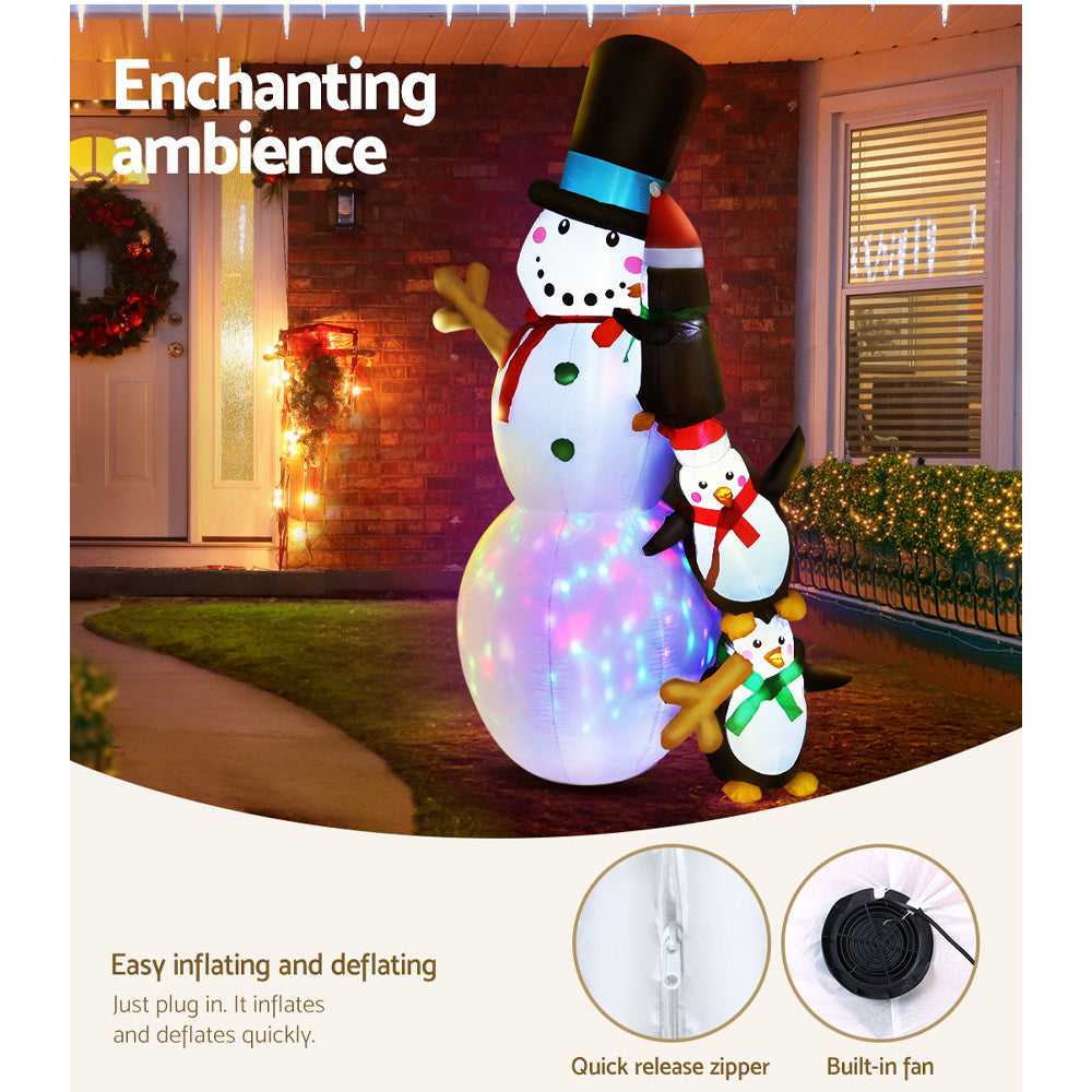 Jingle Jollys 2.4M Christmas Inflatable Snowman Xmas Lights Outdoor Decorations Deals499