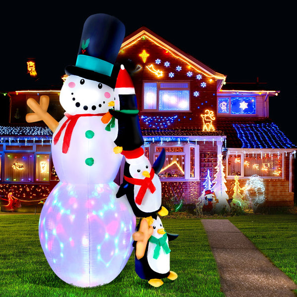 Jingle Jollys 2.4M Christmas Inflatable Snowman Xmas Lights Outdoor Decorations Deals499