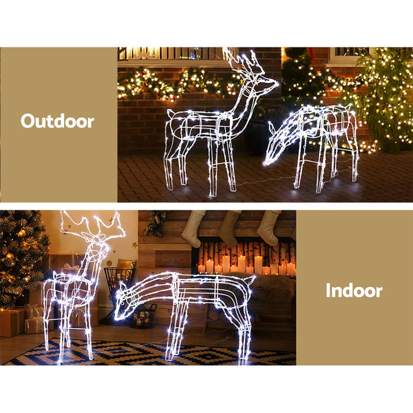 Jingle Jollys Christmas Motif Lights LED Rope Reindeer Waterproof Solar Powered Deals499