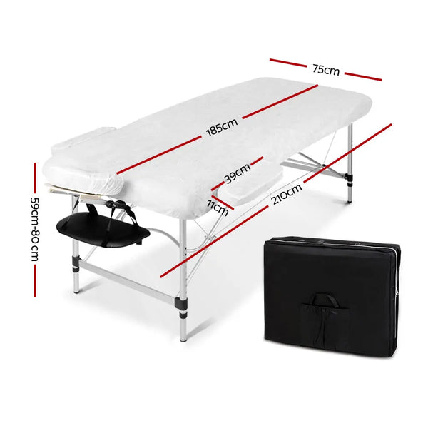 Zenses 2 Fold Portable Aluminium Massage Table - Black Deals499