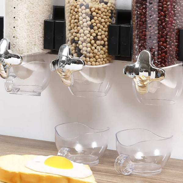 Wall Mounted Triple Cereal Dispenser Dry Food Storage Container Dispense Machine Deals499