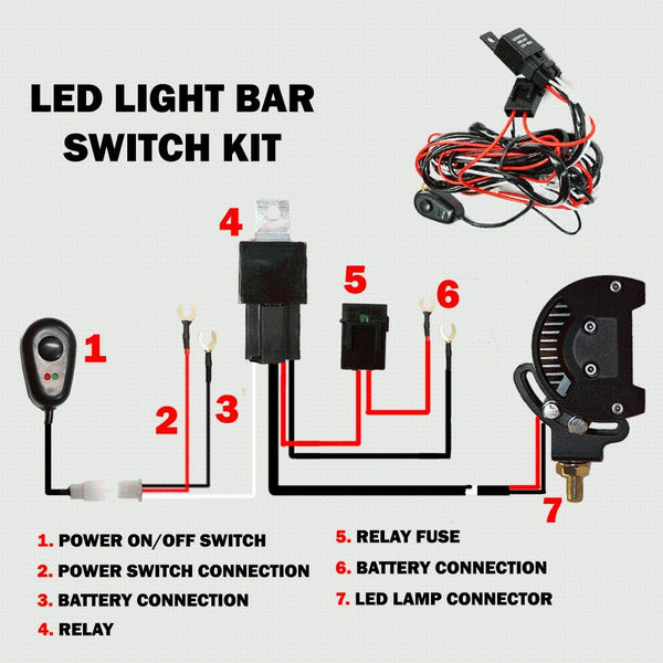 2way LED Universal Driving light Wiring Loom Harness 12V 24V 40A Relay Switch Deals499