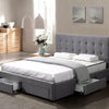 Levede Bed Frame Double King Fabric With Drawers Storage Wooden Mattress Grey Deals499