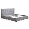 Levede Bed Frame Double King Fabric With Drawers Storage Wooden Mattress Grey Deals499