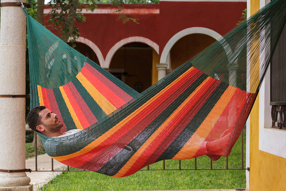 Mayan Legacy Queen Size Cotton Mexican Hammock in Imperial Colour Deals499