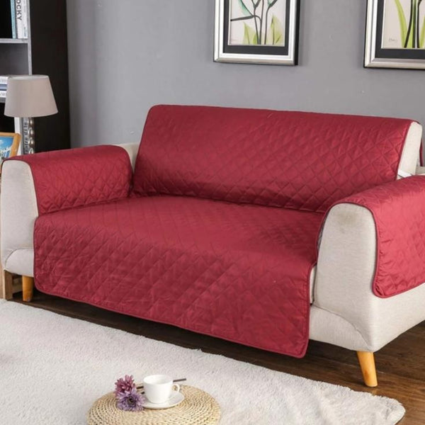 Couch Covers Protector Slipcovers 2 Seater Reversible Black/Red Deals499