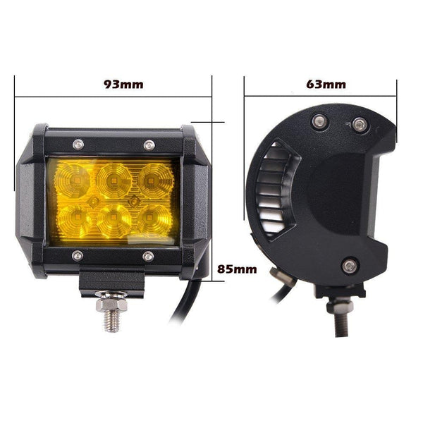 2x 4inch Flood LED Light Bar Offroad Boat Work Driving Fog Lamp Truck Yellow Deals499