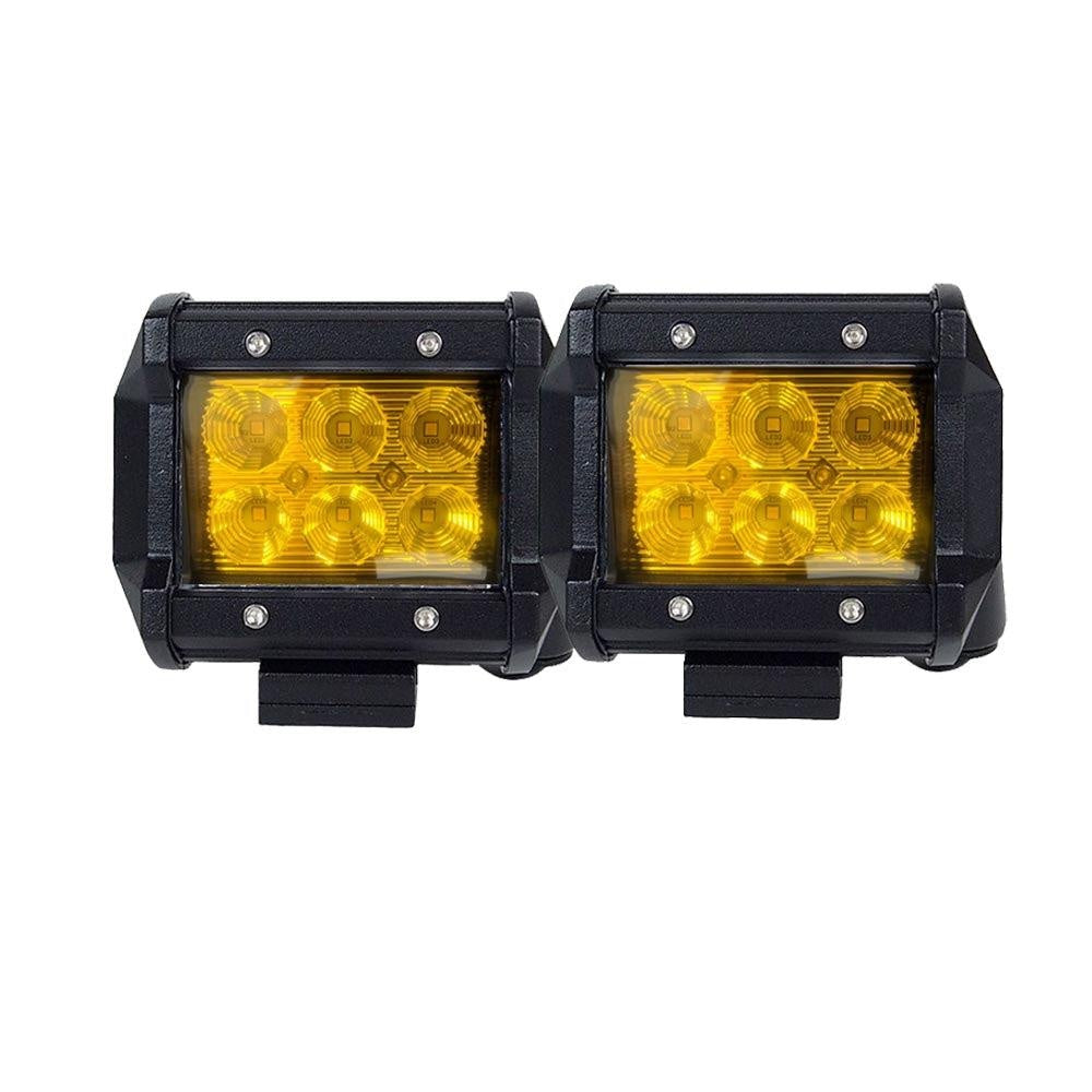 2x 4inch Flood LED Light Bar Offroad Boat Work Driving Fog Lamp Truck Yellow Deals499