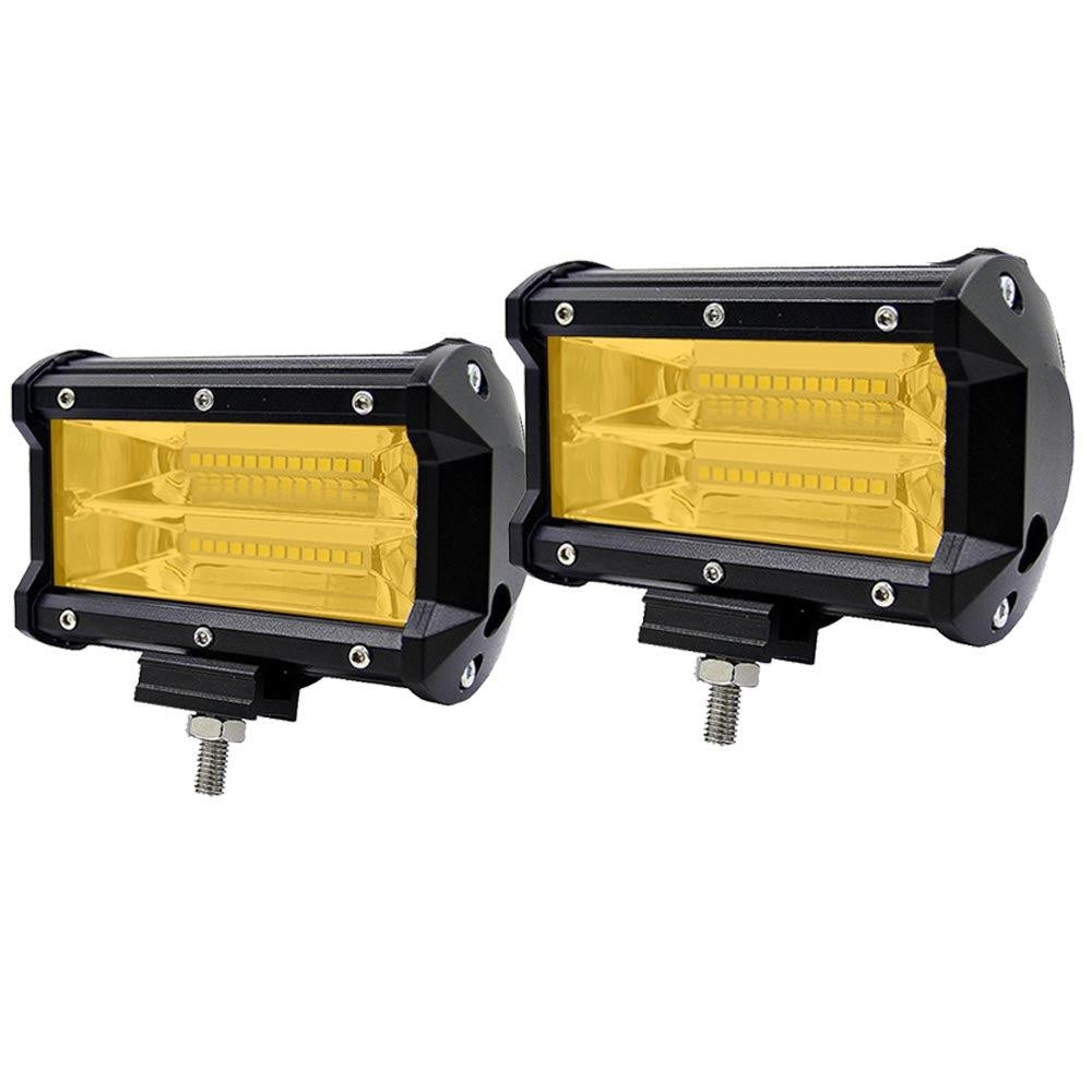 2x 5inch Flood LED Light Bar Offroad Boat Work Driving Fog Lamp Truck Yellow Deals499