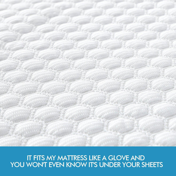 DreamZ Mattress Protector Topper Polyester Cool Fitted Cover Waterproof Double Deals499