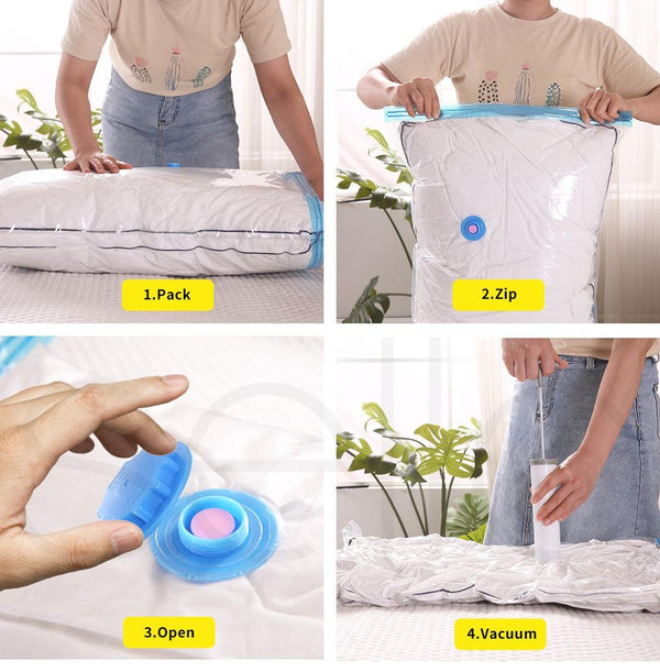 Vacuum Storage Bags Save Space Seal Compressing Clothes Quilt Organizer 8PCS Deals499