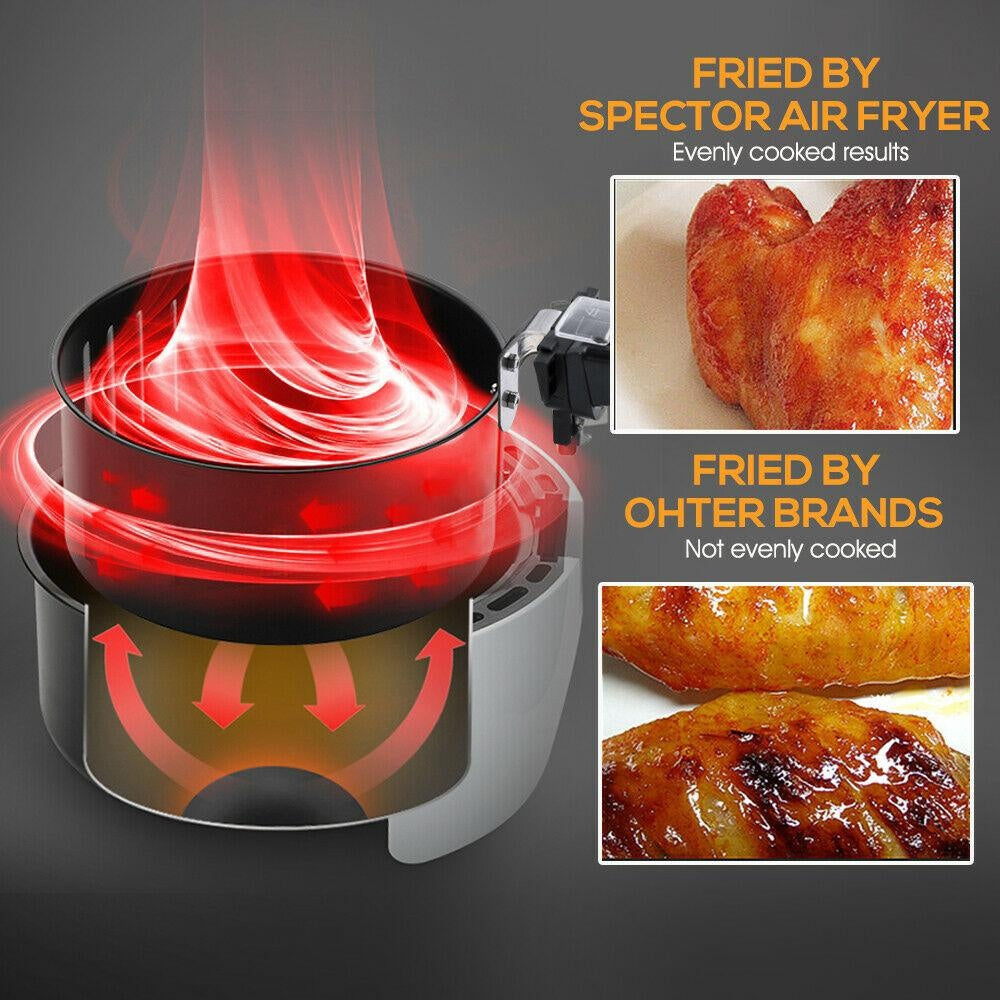 Spector 7L Air Fryer LCD Healthy Cooker Low Fat OilFree Kitchen Oven 1800W White Deals499