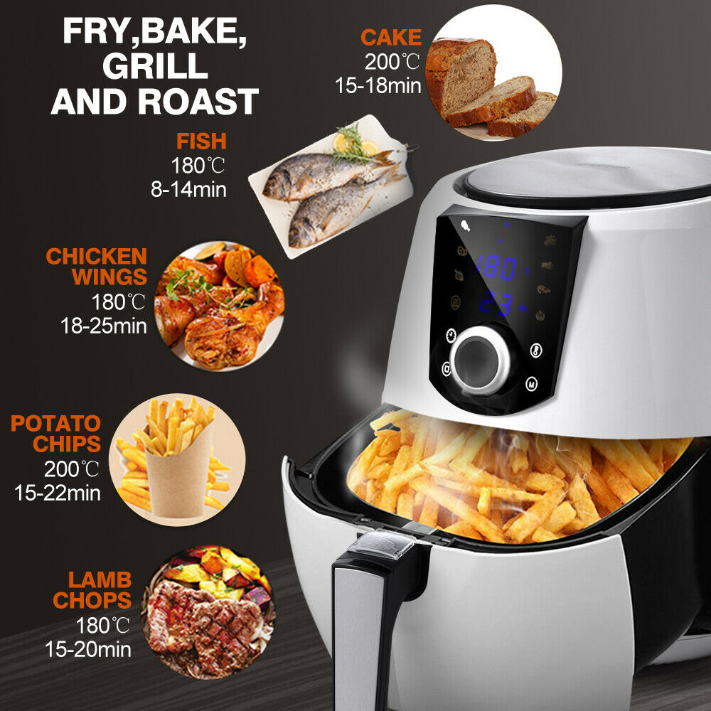 Spector 7L Air Fryer LCD Healthy Cooker Low Fat OilFree Kitchen Oven 1800W White Deals499