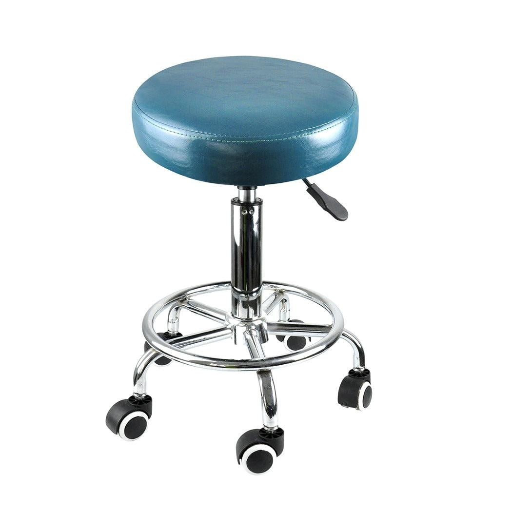 Levede Bar Stools Salon Stool Swivel Barber Dining Chair PU Hydraulic Lift Teal Deals499