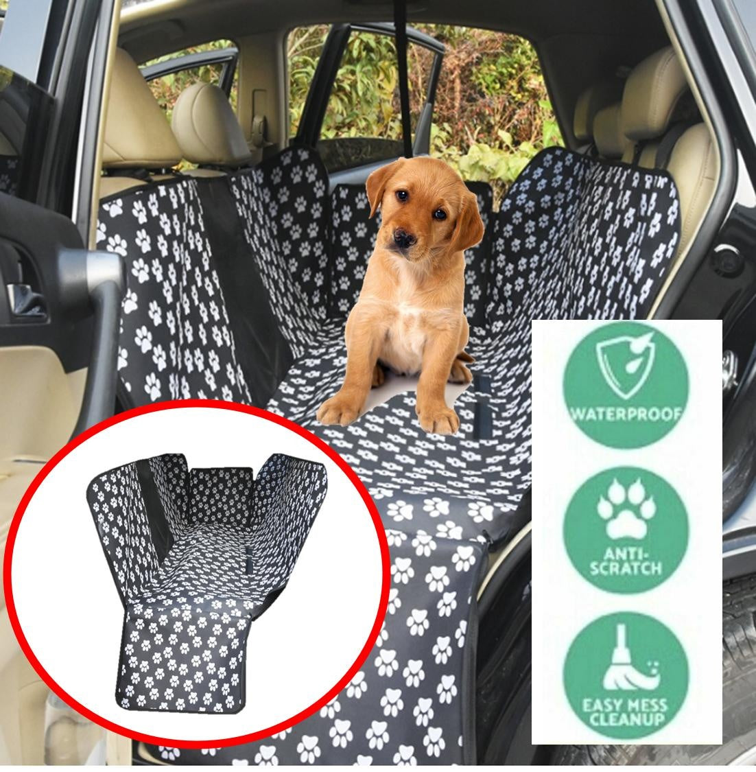 Soft Scratch Proof Nonslip Pet Hammock Car Seat Protector Black Deals499