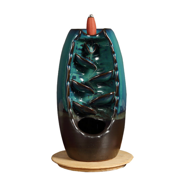 Mountain Waterfall Smoke Backflow Ceramic Incense Burner Cones Holder + Cones Deals499