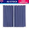 2x Blockout Curtains Panels 3 Layers with Gauze Room Darkening 180x213cm Navy Deals499