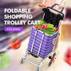 Foldable Shopping Cart Trolley Stainless Steel Basket Luggage Grocery Portable Deals499