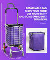 Foldable Shopping Cart Trolley Stainless Steel Basket Luggage Grocery Portable Deals499