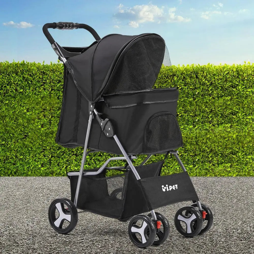 i.Pet 4 Wheel Pet Stroller - Black Deals499